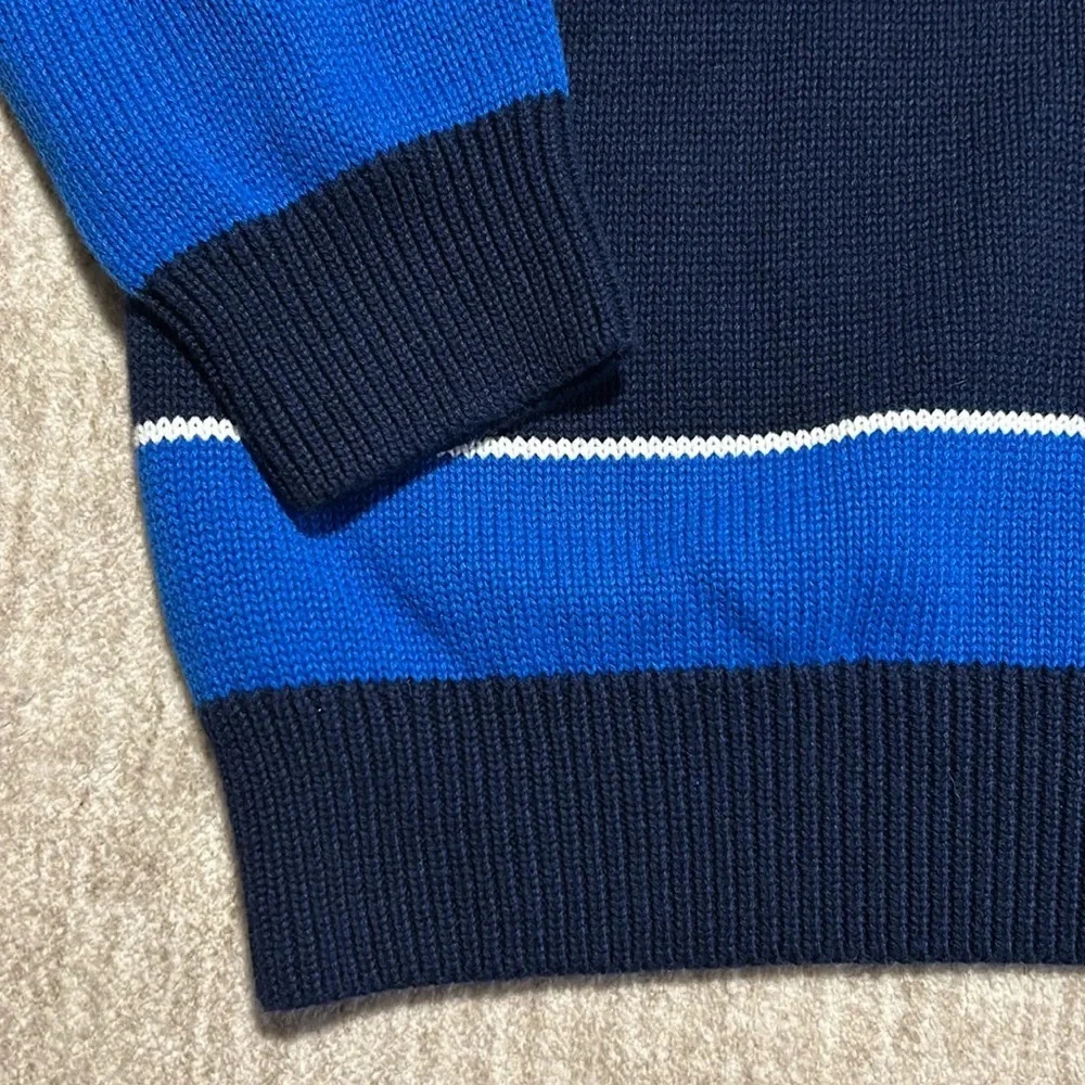 Chaps Men's XL sweater Like new! Navy and blue stripes crew neck long sleeve - Picture 3 of 6
